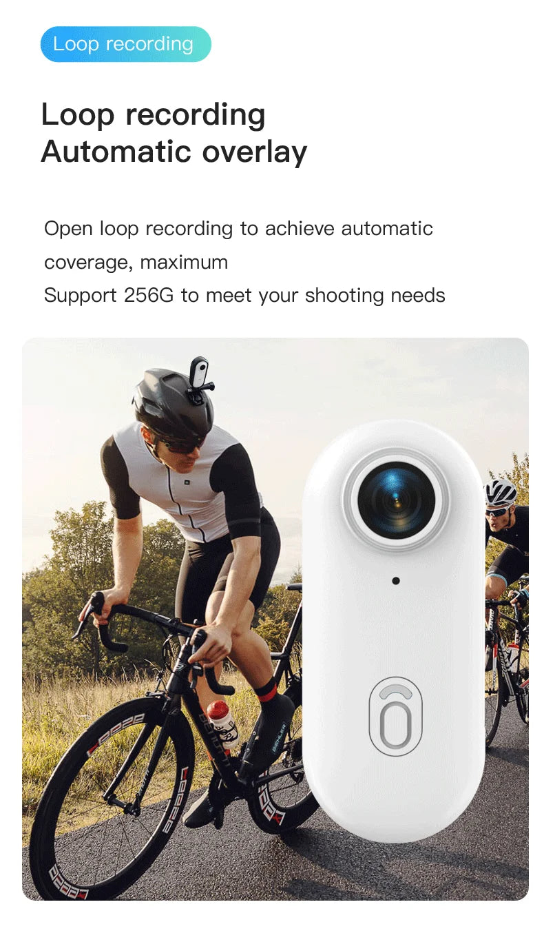Wireless 4K Mini Body Cam Compact Helmet Bike Vlog Camera Sports Action Video Recorder Waterproof Tiny Wifi Camcorder Bicycle
