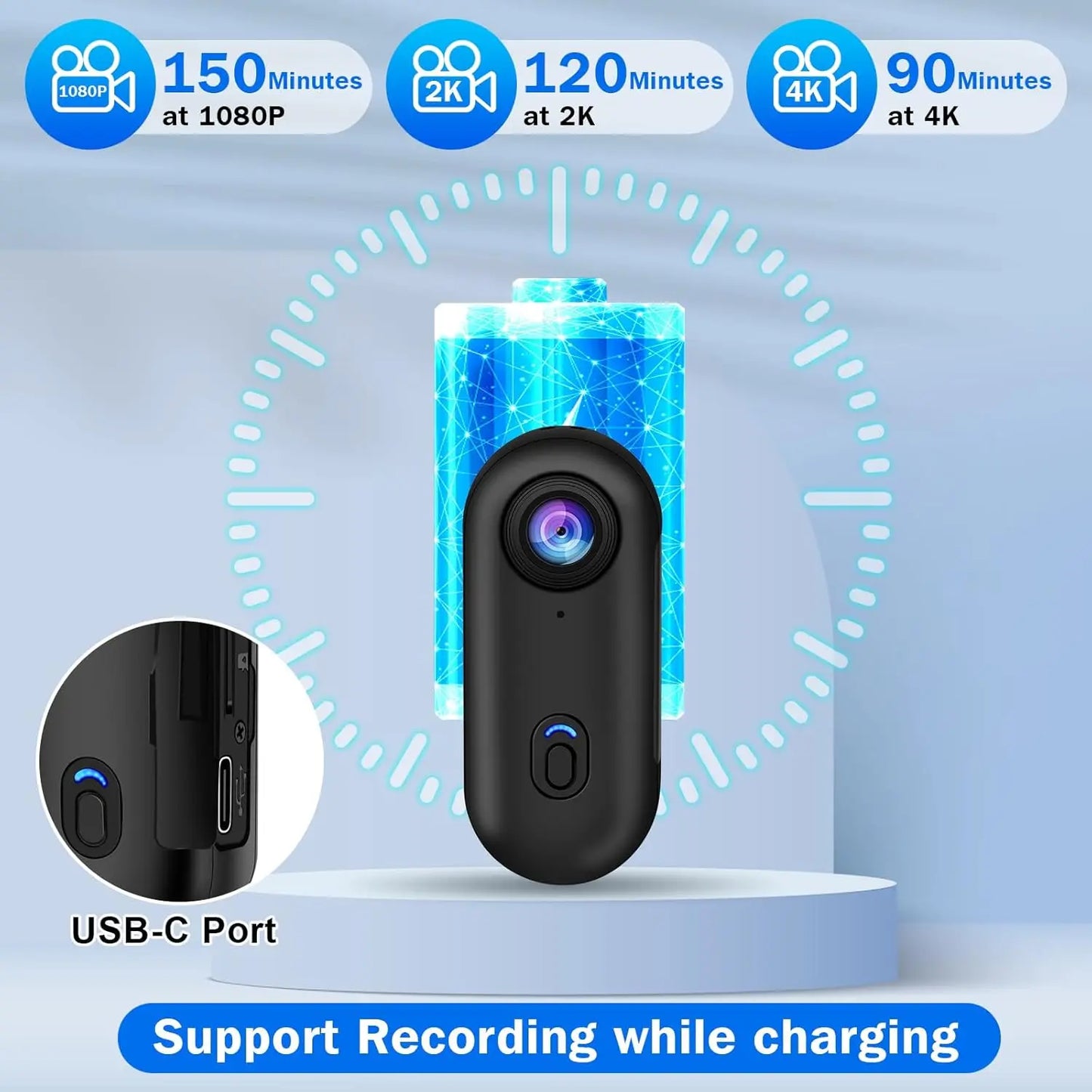 Wireless 4K Mini Body Cam Compact Helmet Bike Vlog Camera Sports Action Video Recorder Waterproof Tiny Wifi Camcorder Bicycle